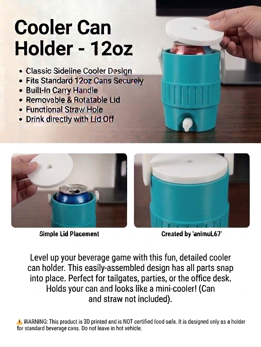 Cooler Can Holder (12oz) -Matte Blue